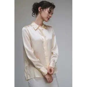 Seidenbluse mit langen Ärmeln satinierter Effekt Damen Stefanel image-3