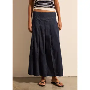 Jupe plissée en jean femme Stefanel image-4