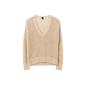 Pull col V oversize femme Stefanel Openwork