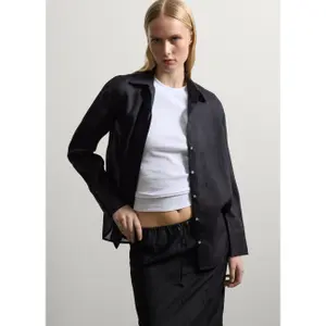 Γυναικεία πουκάμισα με μακριά μανίκια Stefanel Ramie Regular Fit image-1