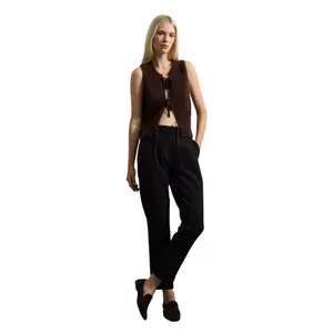 Classic Fit Stretch Fabric Trousers for Women Stefanel image-0
