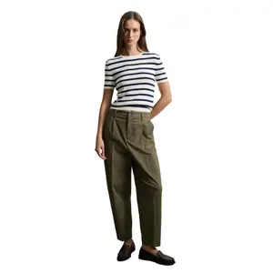 Classic Fit Cotton Blend Trousers Women Stefanel image-0