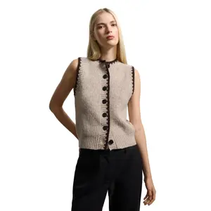Ärmellose Damenjacke mit Knopfleiste Stefanel image-0