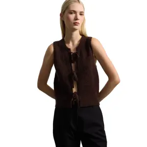 Women's Mohair Blend Sleeveless Gilet with Bow Stefanel image-0
