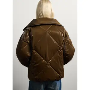 Kurze gesteppte Daunenjacke Damen Stefanel image-3