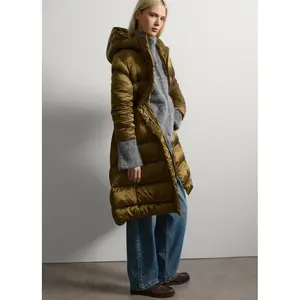 Lange gesteppte Daunenjacke mit Kapuze für Frauen Stefanel image-3