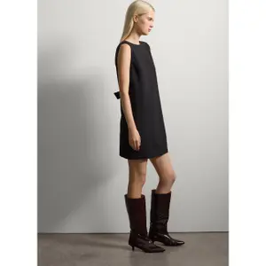 V-Neck Dress with Bow Women Stefanel image-5