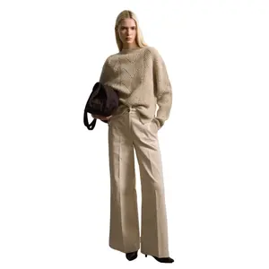 Women's Stretch Cotton Flared Trousers Stefanel image-0