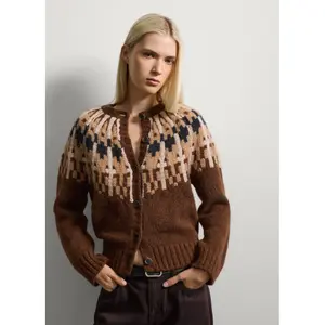 Rundhals-Cardigan aus Alpaka Damen Stefanel image-2