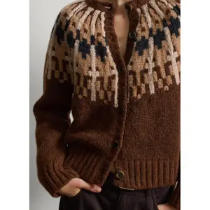Rundhals-Cardigan aus Alpaka Damen Stefanel image-4
