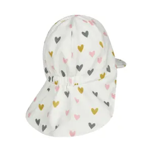 Girls' baseball cap with neck cover Sterntaler Coeurs image-1