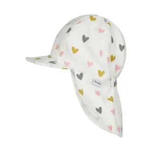 Girls' baseball cap with neck cover Sterntaler Coeurs image-2