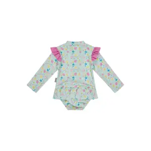 Eén stuk badpak met lange mouwen en schelpenpatroon voor babymeisjes Sterntaler image-1