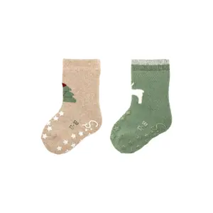 Κάλτσες μωρού Sterntaler ABS Crawling Christmas (x2) image-0
