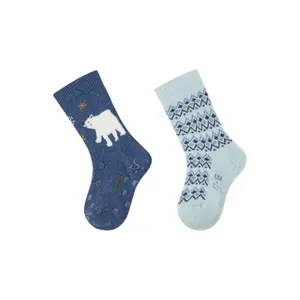Chaussettes bébé garçon Sterntaler ABS Crawling Bear (x2) image-0