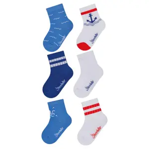 Anchor and wave patterned socks for kids Sterntaler (x6) image-0