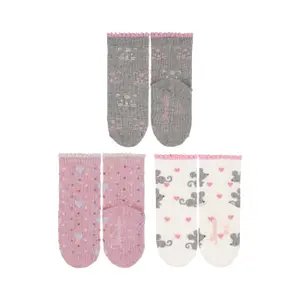 Cat and mouse patterned socks for girls Sterntaler (x3) image-2