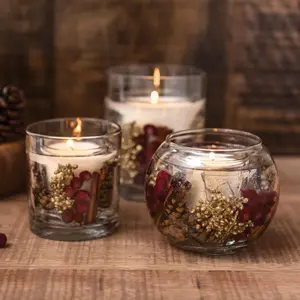Muskatnød, ingefær og krydderi voksbæger Stoneglow Candles Seasonal Collection-Seasonal Collection - Natural Wax Gel Vase image-1