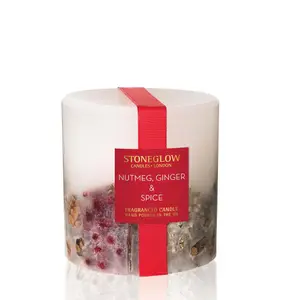 Duftkerze mit Muskat, Ingwer und Gewürzen Stoneglow Candles Seasonal Collection -Fat Pillar image-1