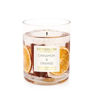 Gobelet en cire cannelle et orange Stoneglow Candles Seasonal Collection- Natural Wax Gel Vase image-0