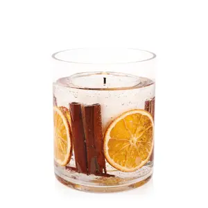 Gobelet en cire cannelle et orange Stoneglow Candles Seasonal Collection- Natural Wax Gel Vase image-1