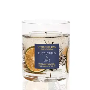 Kerze Eukalyptus ; Limette Stoneglow Candles Seasonal Collection - Natural Wax Gel Vase image-0
