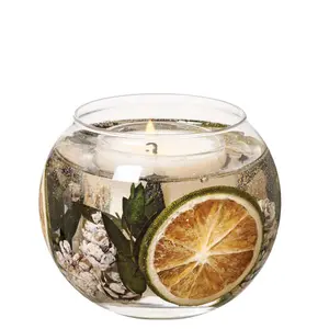 Kubek z woskiem z eukaliptusa i limonki Stoneglow Candles Seasonal Collection - Natural Wax Gel Fishbowl image-0