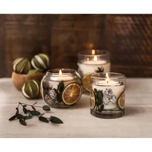 Kerze Eukalyptus ; Limette Stoneglow Candles Seasonal Collection - Natural Wax Gel Vase image-2