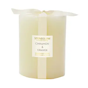 Vela perfumada de canela y naranja Stoneglow Candles Seasonal Collection - Fat Pillar (Plain) image-0