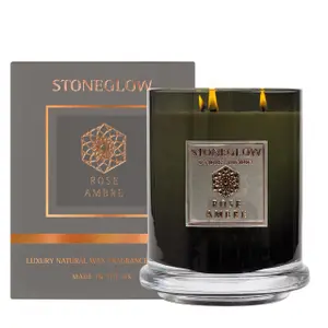 Kerze mit mehreren Dochten Stoneglow Candles Metallique - Rose Ambre image-0