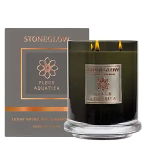 Kerze mit mehreren Dochten Stoneglow Candles Metallique - Fleur Aquatica image-0