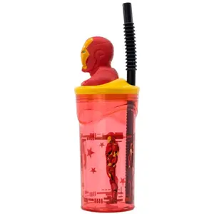Figurine glass straw avengers iron man Stor image-2