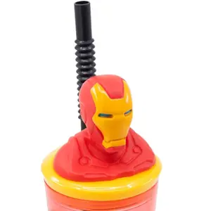 Figurine glass straw avengers iron man Stor image-3