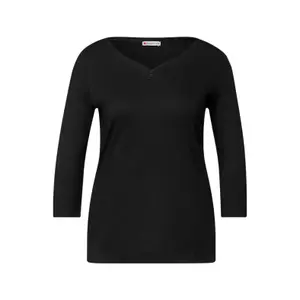 Damen 3/4-Ärmel T-Shirt mit Knopf Street One Basic image-0