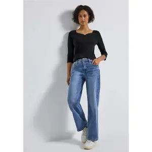 Damen 3/4-Ärmel T-Shirt mit Knopf Street One Basic image-1