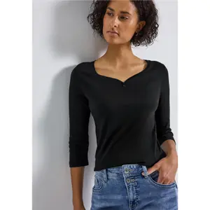 Damen 3/4-Ärmel T-Shirt mit Knopf Street One Basic image-2
