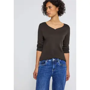 Damen 3/4-Ärmel T-Shirt mit Knopf Street One Basic image-1