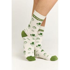 Football Socks Strom Breakfast Pattern Green image-1