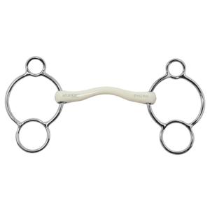 Three-ring snaffle bit for horse Stübben Fine Line Flex