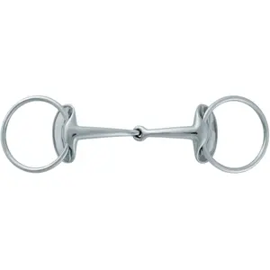 Simple broken snaffle bit for horses Stübben Silver Wings