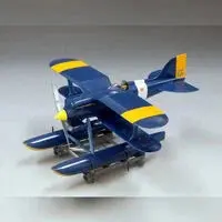 Airplane Model with Figure Studio Ghibli Porco Rosso Curtiss R3C-0 + Donald Curtis image-1