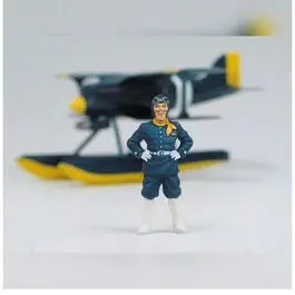 Airplane Model with Figure Studio Ghibli Porco Rosso Curtiss R3C-0 + Donald Curtis image-2