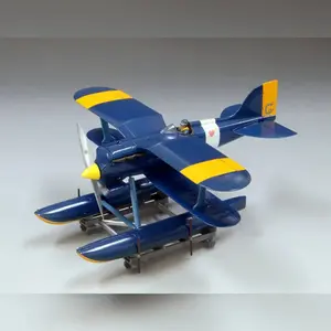 Airplane Model with Figure Studio Ghibli Porco Rosso Curtiss R3C-0 + Donald Curtis image-4