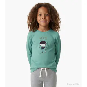 Långärmad T-shirt för barn super.natural Wood Craftine image-2