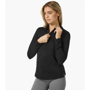 Women's long sleeve zip polo super.natural image-2