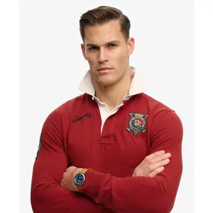 Polo a maniche lunghe con doppio emblema lungo Superdry image-5