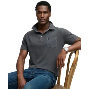 Classic Cotton and Linen Polo Superdry image-3
