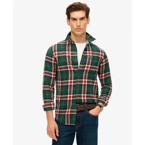 Cotton long-sleeve checked shirt Superdry image-1