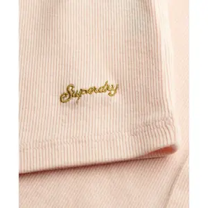 Women's V-neck T-shirt Superdry Ess Lace Trim image-1