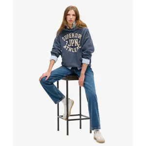 Sudadera con capucha oversize con motivo aplicado para mujer Superdry Athletic Essentials image-2